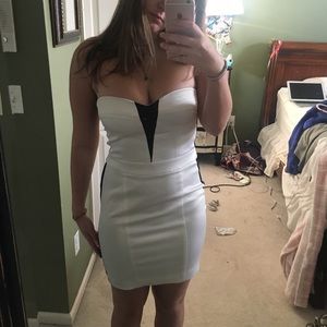 strapless Bebe dress